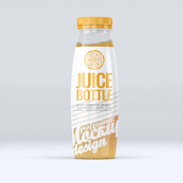 PSD sorseggia file mockup di bottiglie di succo premium con stile per creativi