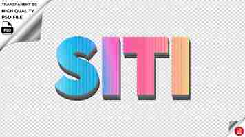 PSD siti typography rainbow colorful text texture psd transparent