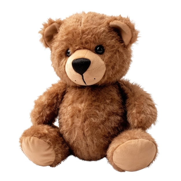 PSD a sitting brown teddy bear with transparent background generative ai