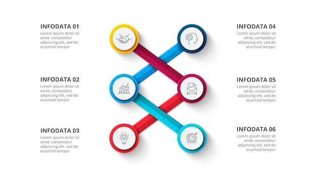 Six circles for infographic presentation Business diagram with 6 steps