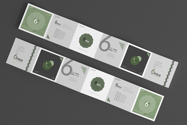 Six-fold brochure mockup