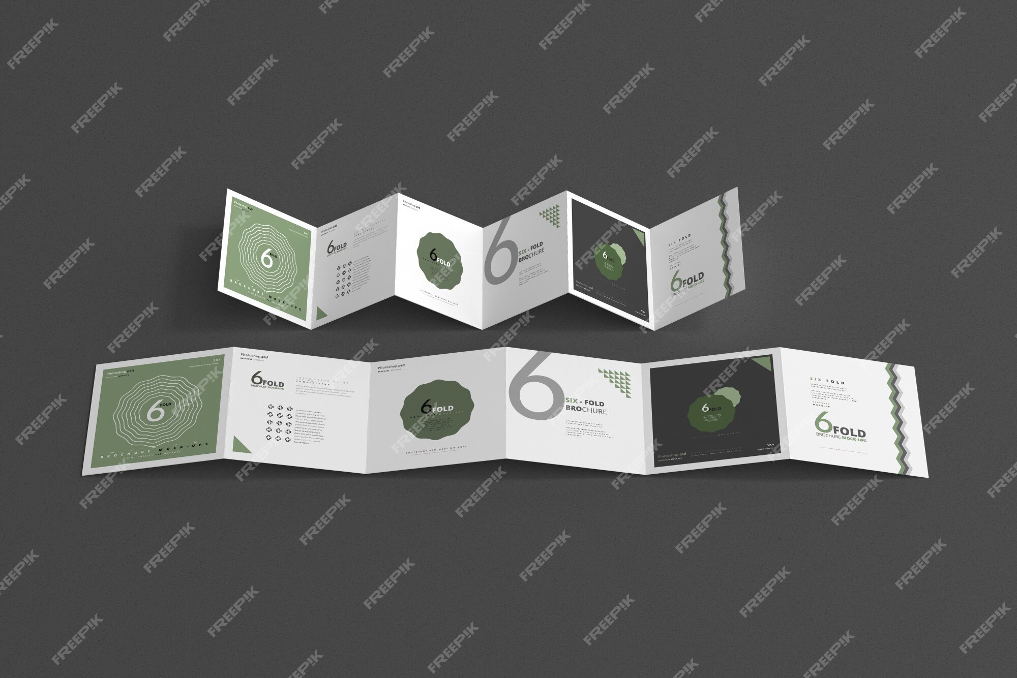 Premium PSD Sixfold brochure mockup Premium PSD Sixfold brochure mockup