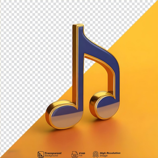 PSD sixteenth note symbol 3d isolated on transparent background