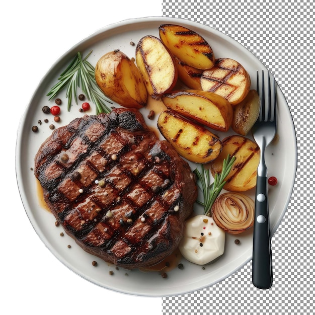 PSD sizzling ribeye steak z ziołami png