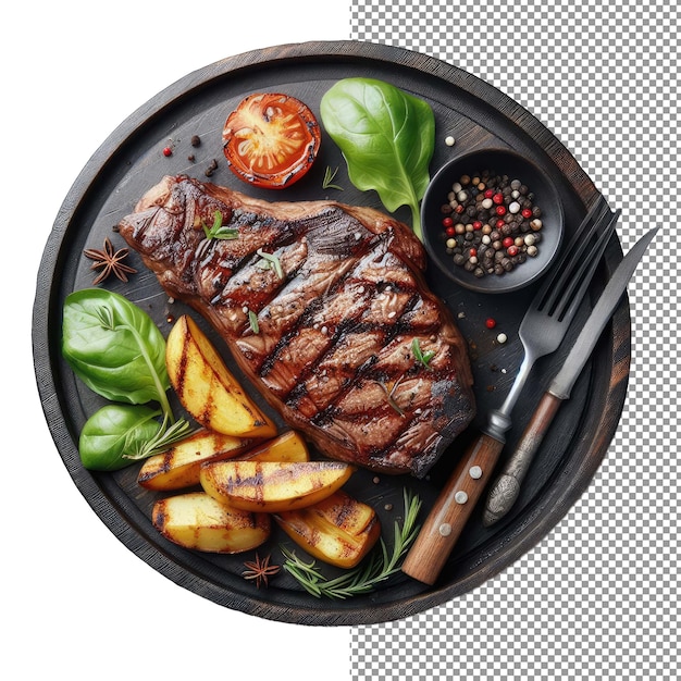 PSD sizzling ribeye steak z ziołami png