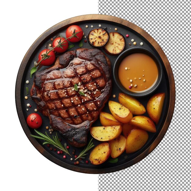 PSD sizzling ribeye steak z ziołami png