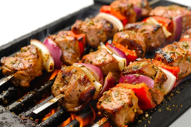 PSD sizzling shashlik storm shashlik skewers sizzling op een doorzichtige achtergrond