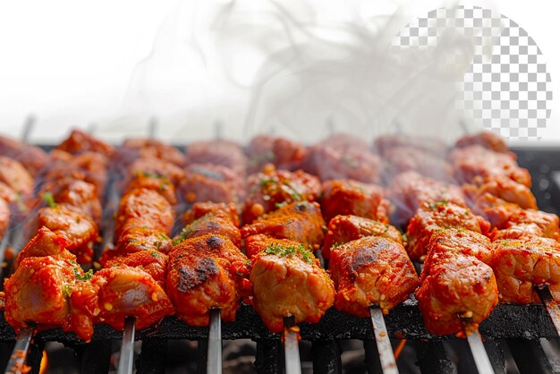 PSD sizzling shashlik storm shashlik skewers sizzling on transparent background