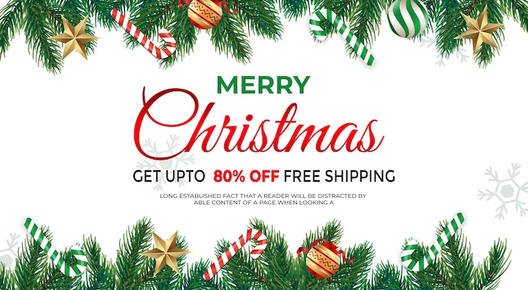 PSD sjablonen voor merry christmas mega sale-aanbiedingen
