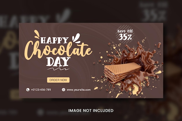 PSD sjablonen voor sociale banners met chocolade