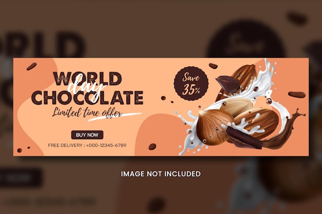 PSD sjablonen voor sociale banners met chocolade