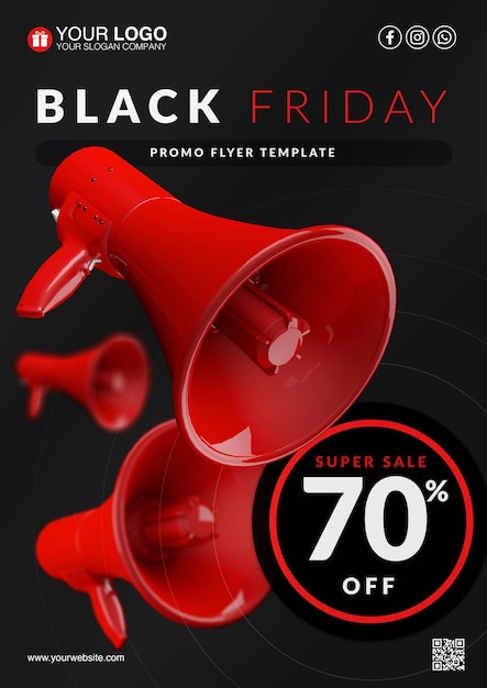 PSD sjabloon black friday-promotiefolder