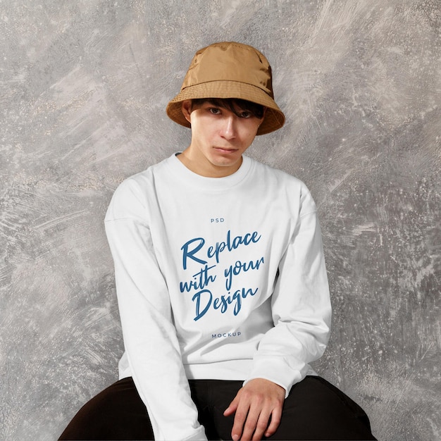 Sjabloon casual sweatshirt heren mockup