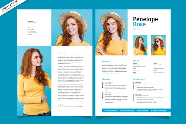 PSD sjabloon cv voor reizigers