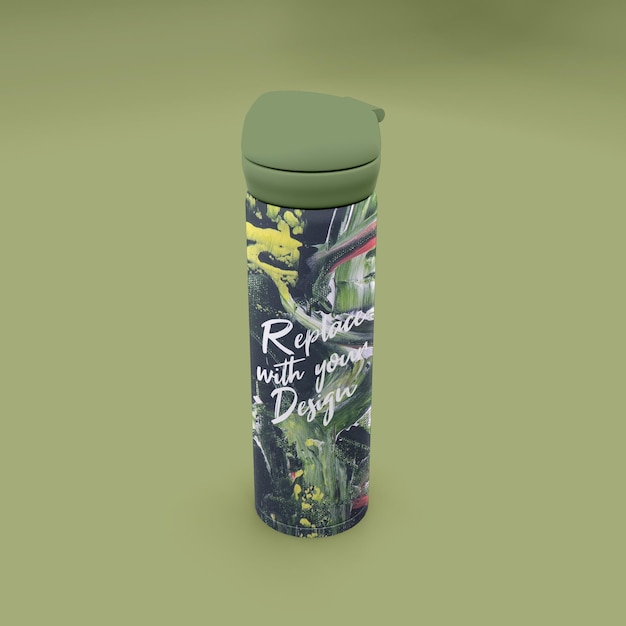 Sjabloon minimale tumbler water mockup