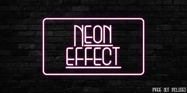 PSD sjabloon van neon effect tekststijl effect
