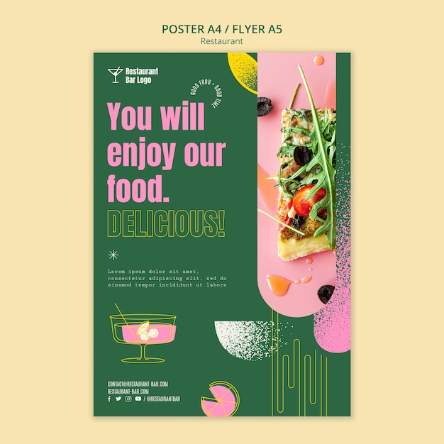 PSD sjabloon verticale restaurantposter