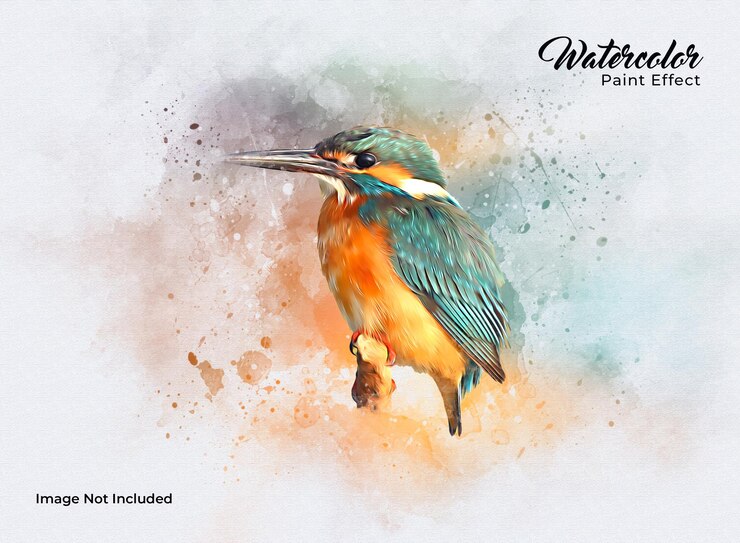 PSD sjabloon voor aquarel splash foto-effect