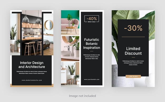 Sjabloon voor architectuur en interieurontwerp instagramverhalen