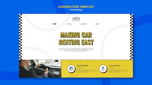 PSD sjabloon voor bestemmingspagina autoverhuur