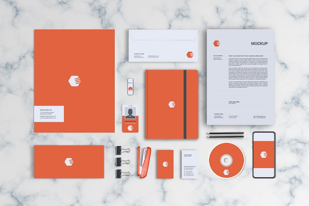 PSD sjabloon voor briefpapier mockup