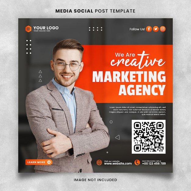 Sjabloon voor creatief marketingbureau media social post