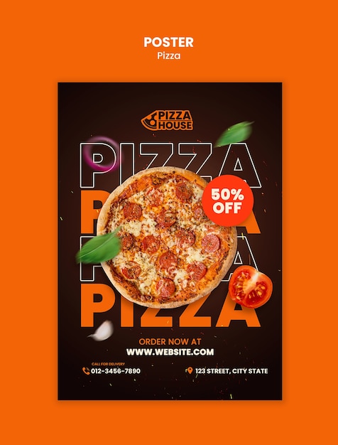sjabloon voor een heerlijke pizza restaurant