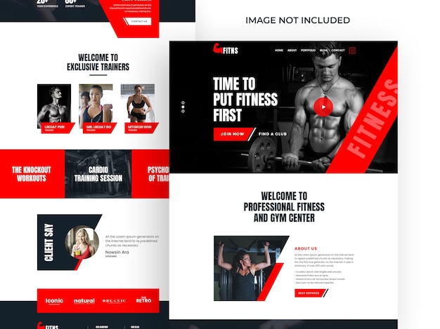 PSD sjabloon voor fitnessbestemmingspagina