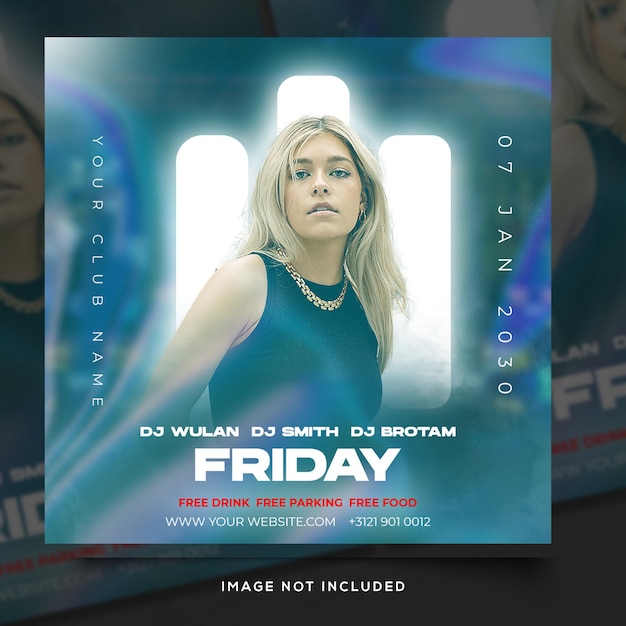 Sjabloon voor flyer dj-feestje sociale media