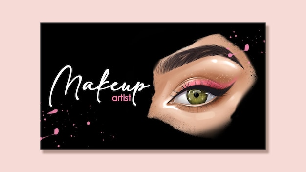 Sjabloon voor handbeschilderd make-up artiest visitekaartjes