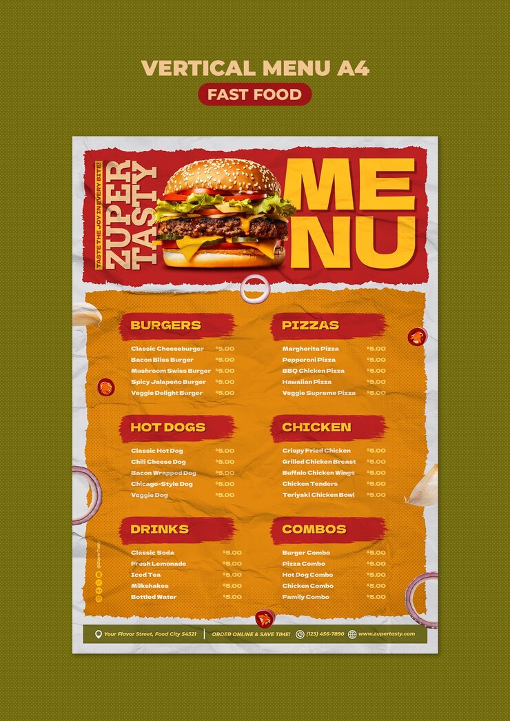 PSD sjabloon voor heerlijk fastfood