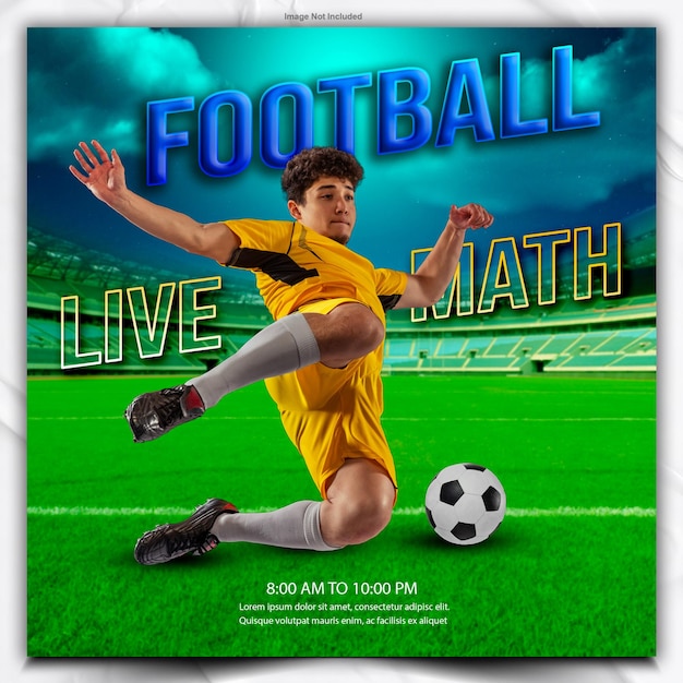 Sjabloon voor het ontwerpen van posters voor voetbalwedstrijden