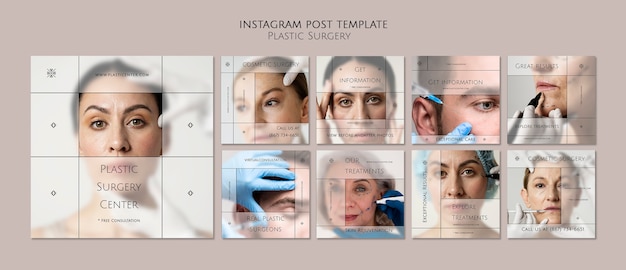 PSD sjabloon voor instagram-posts van plastische chirurgie