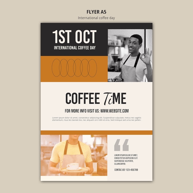 Sjabloon voor internationale koffiedag-poster