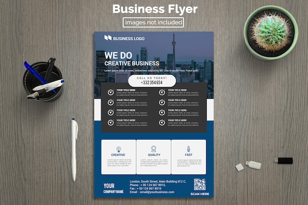 PSD sjabloon voor moderne corporate flyer