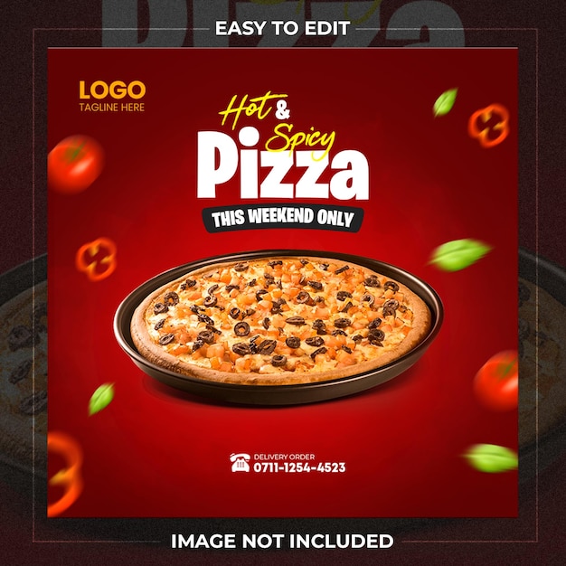 Sjabloon voor pizza sociale media