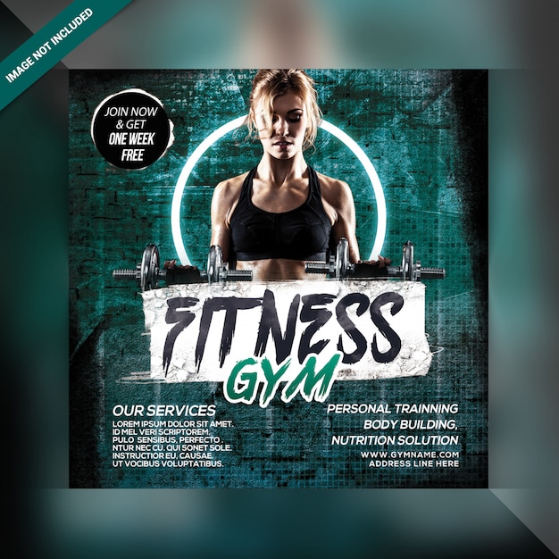 Sjabloon voor spandoek fitness gym