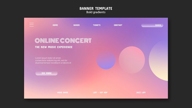PSD sjabloon voor spandoek online concert