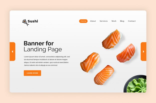 PSD sjabloon voor spandoek sushi hero