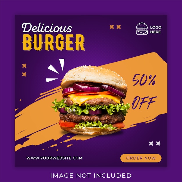 Sjabloon voor spandoek van burger menu promotie