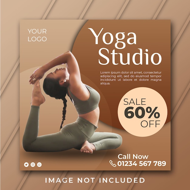 PSD sjabloon voor spandoek van yoga studio