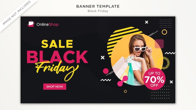 Sjabloon voor spandoek voor Black Friday-verkoop