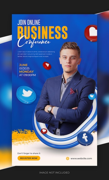 Sjabloon voor spandoek voor digitale bedrijfsmarketing en sociale media voor bedrijven