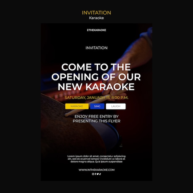 Sjabloon voor uitnodiging voor karaokefeestje