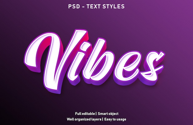 PSD sjabloon voor vibes teksteffect