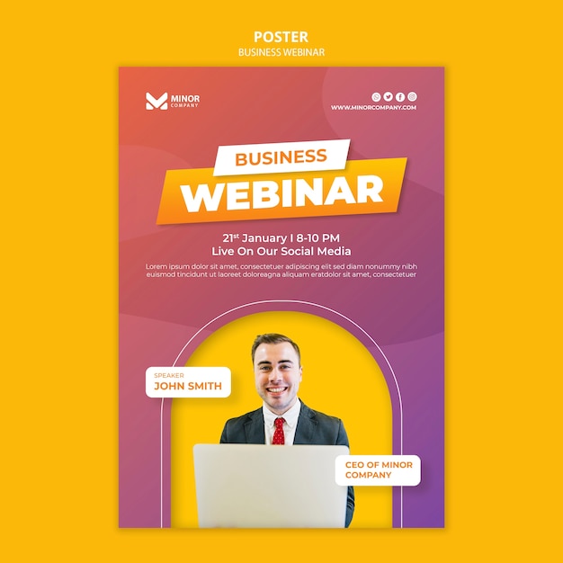 PSD sjabloon voor zakelijke webinar-posters