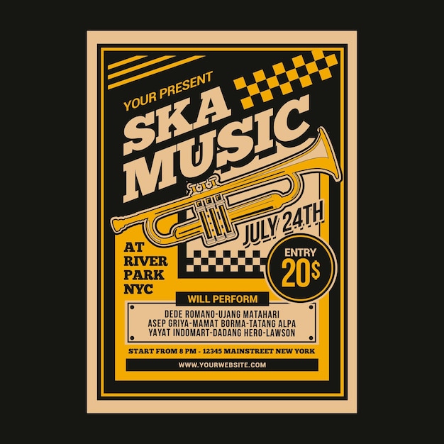 PSD ska muziek concert flyer