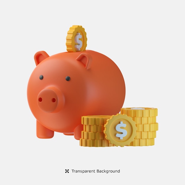Skarbonka oszczędzając 3d ikona ilustracja