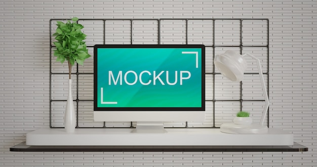 Skärmmonitor mockup på PC