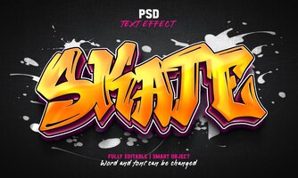 Skate graffiti editable text effect
